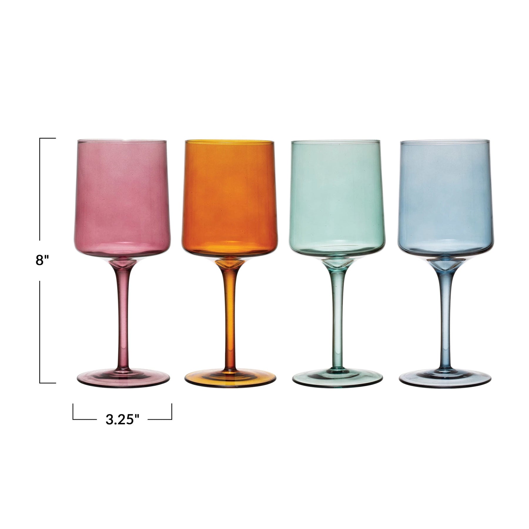 Printed 14 oz. Colored Stem Acrylic Wine Glasses
