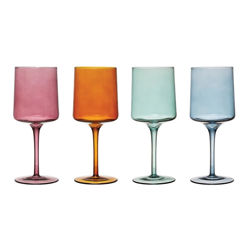 Colorful Tints Stemmed Wine Glass Set of 4