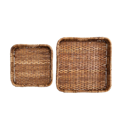 product image of hand woven rattan trays with handles set of 2 1 537
