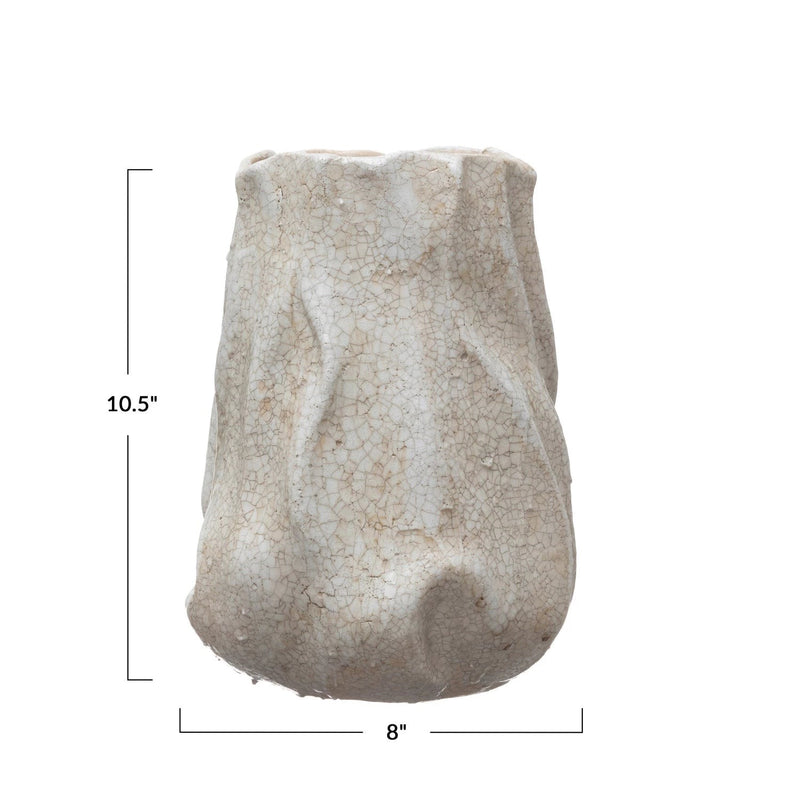 media image for stoneware organic shaped vase crackle glaze 2 224
