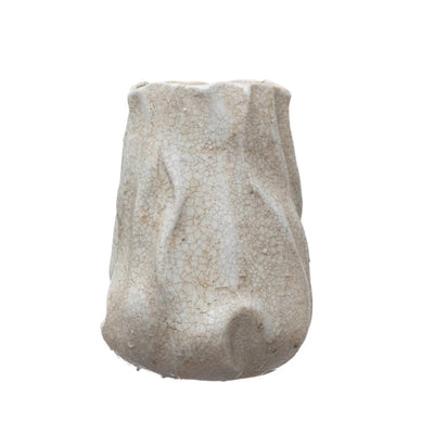 product image of stoneware organic shaped vase crackle glaze 1 533