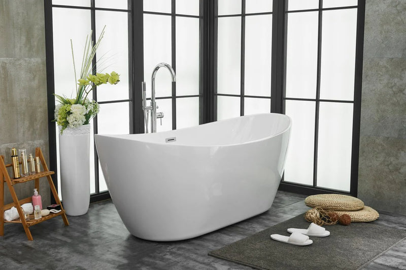 media image for ines 72 soaking double slipper bathtub by elegant furniture bt10372gw 10 267