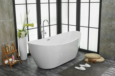 product image for ines 72 soaking double slipper bathtub by elegant furniture bt10372gw 11 59