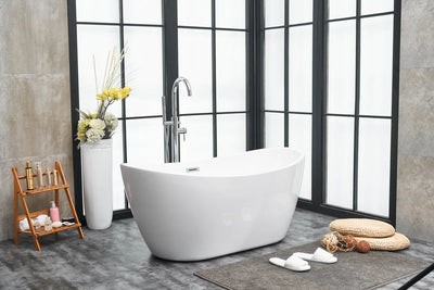 product image for ines 54 soaking double slipper bathtub by elegant furniture bt10354gw 10 36