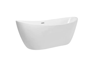 product image for ines 72 soaking double slipper bathtub by elegant furniture bt10372gw 2 74