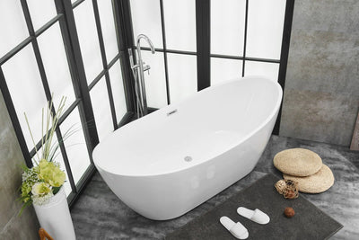 product image for ines 72 soaking double slipper bathtub by elegant furniture bt10372gw 12 77