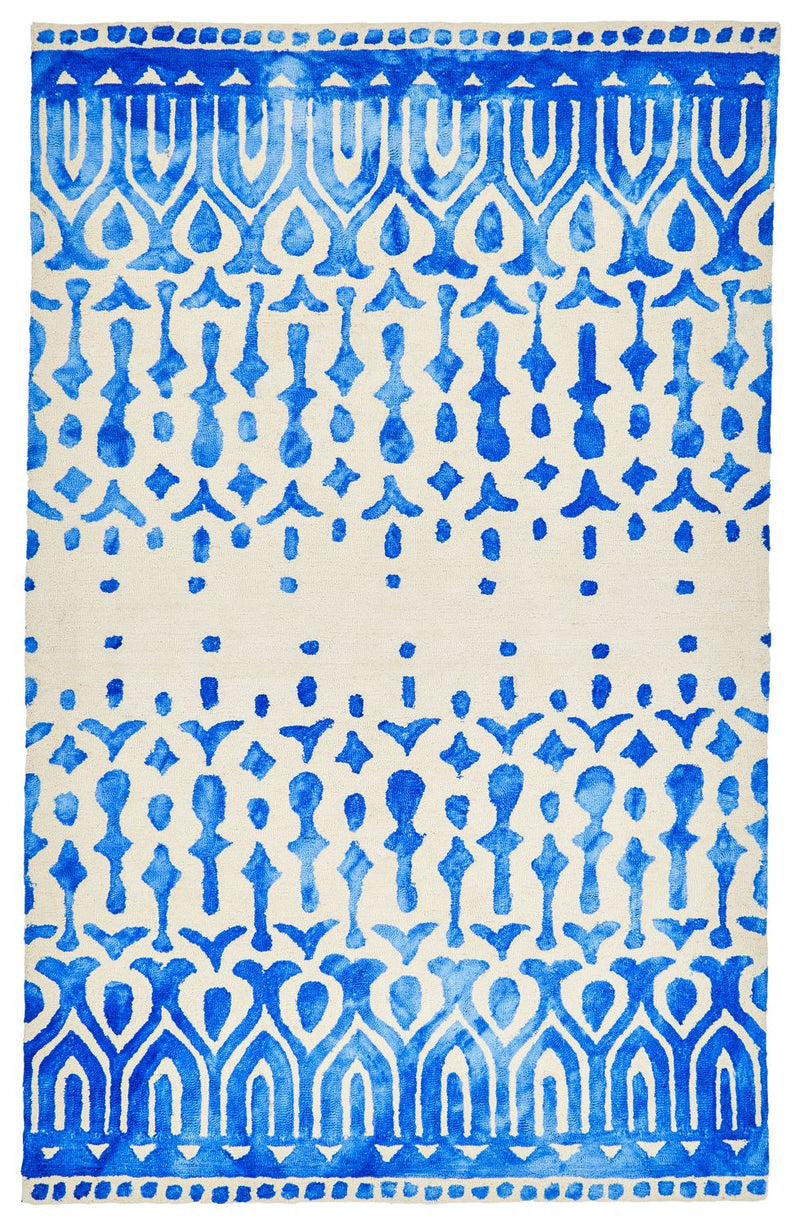 media image for Pearline Ibiza Blue and Ivory Rug by BD Fine Flatshot Image 1 224