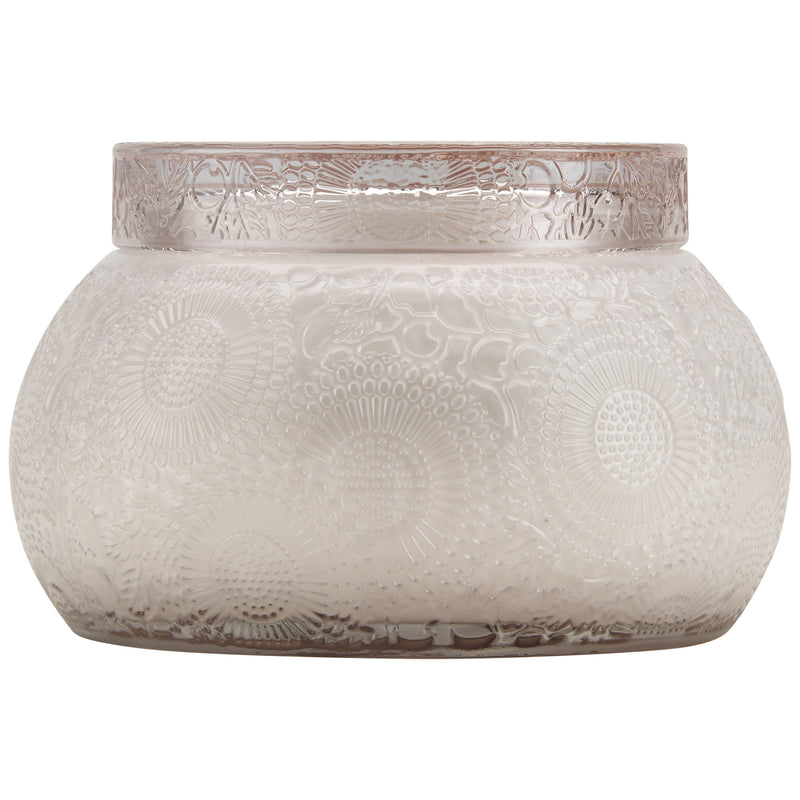 media image for Chawan Bowl 2 Wick Embossed Glass Candle in Panjore Lychee design by Voluspa 274