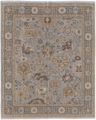 product image for Aleska Oriental Blue/Gold/Gray Rug 1 81