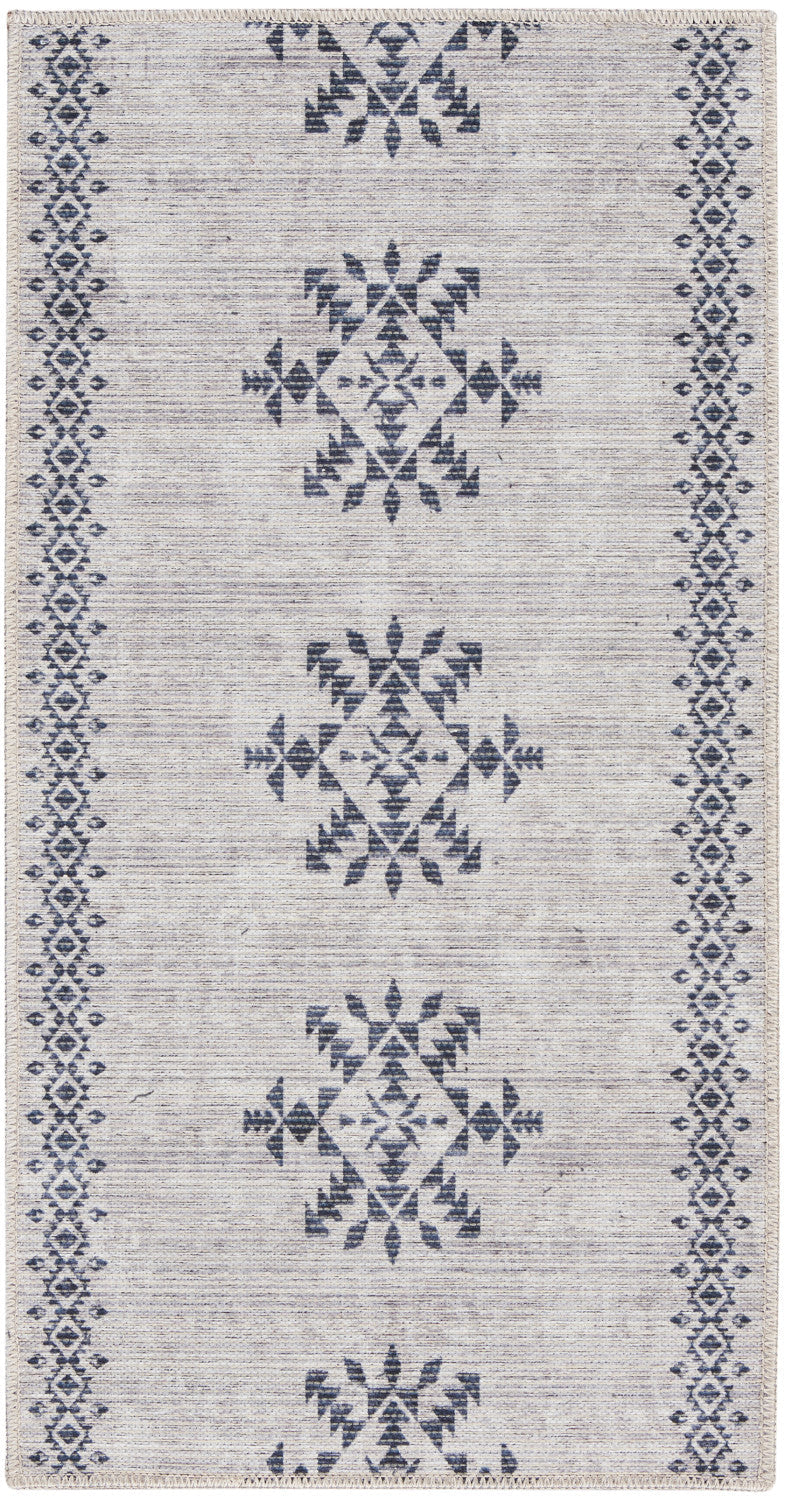 media image for Nicole Curtis Machine Washable Series Ivory Charcoal Scandinavian Rug By Nicole Curtis Nsn 099446163332 1 214