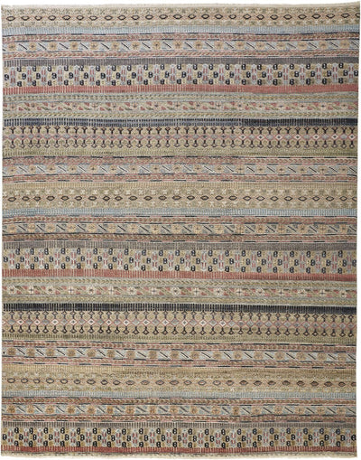 product image of Eckhart Hand Knotted Tan and Blue Rug by BD Fine Flatshot Image 1 522