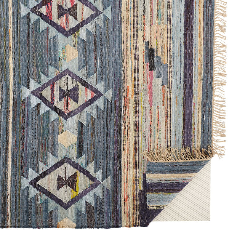 media image for Liya Flatweave Blue and Beige Rug by BD Fine Fold Image 1 238