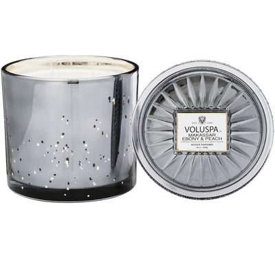 product image of Grande Maison 3 Wick Glass Candle in Makassar Ebony & Peach design by Voluspa 569