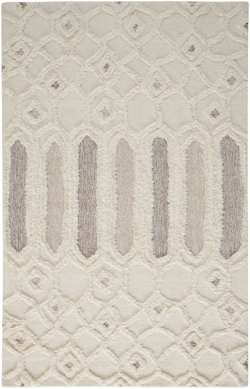 media image for Elika Hand-Tufted Geometric Ivory/Taupe/Tan Rug 1 267