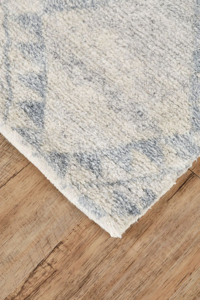 product image for Bahar Hand Knotted Ivory and Blue Rug by BD Fine Corner Image 1 7