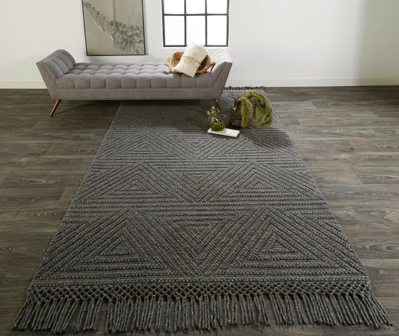 media image for Lavinda Hand Woven Charcoal Gray Rug by BD Fine Roomscene Image 1 213