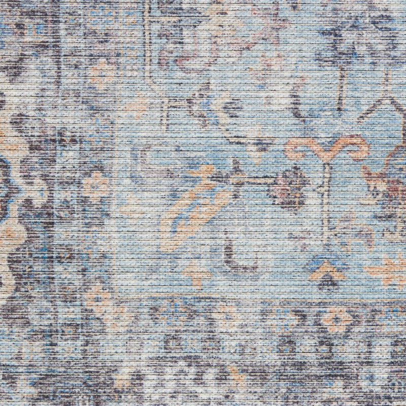 media image for Nicole Curtis Machine Washable Series Light Grey Blue Vintage Rug By Nicole Curtis Nsn 099446164704 5 244