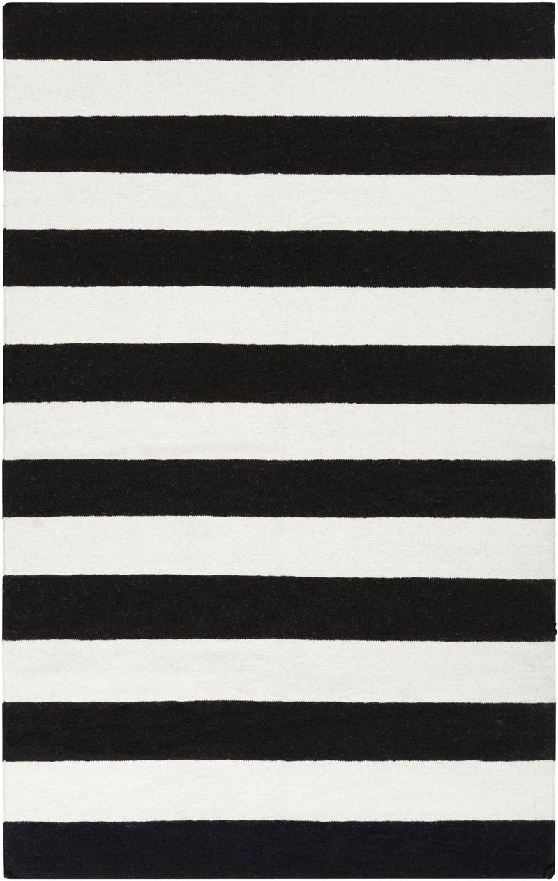 media image for frontier collection 100 wool area rug in jet black and white design by surya 1 2 216