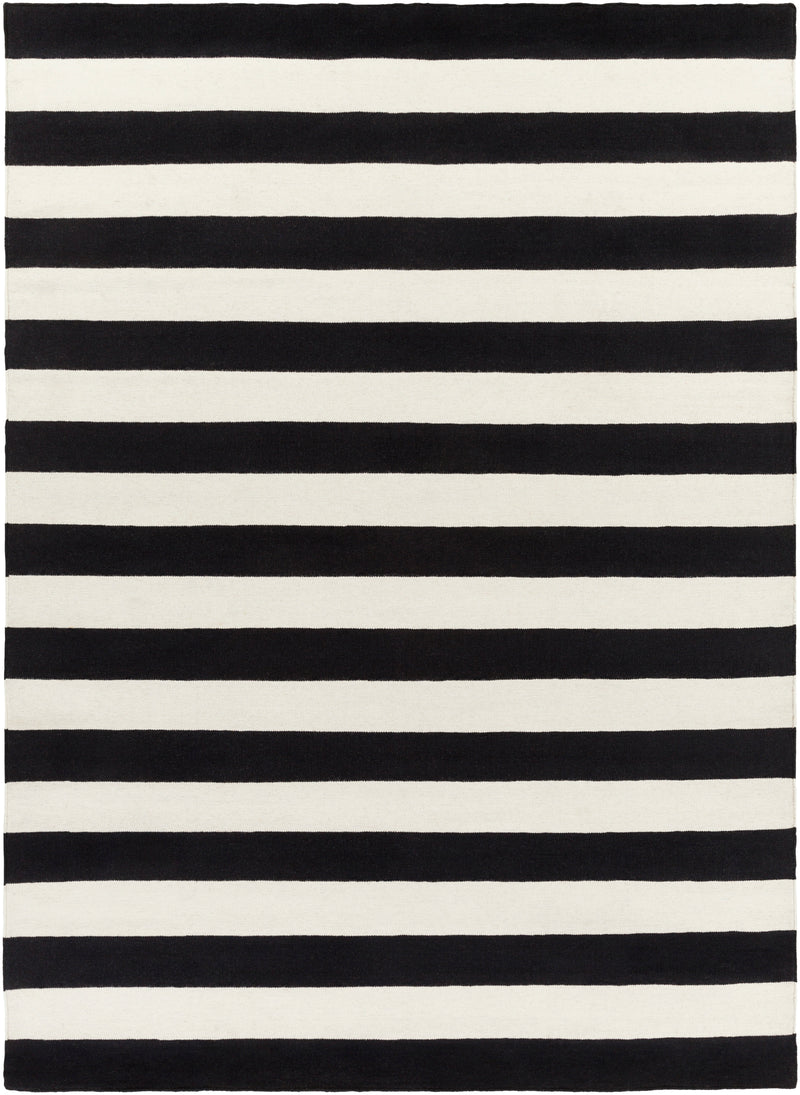media image for frontier collection 100 wool area rug in jet black and white design by surya 1 1 295