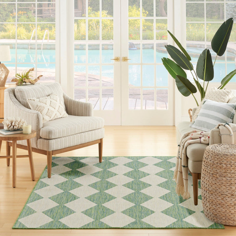 media image for Positano Indoor Outdoor Blue Green Geometric Rug By Nourison Nsn 099446938350 9 295