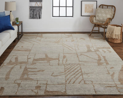 product image for sutton hand knotted tan rug by thom filicia x feizy t05t6003tan000j55 6 0