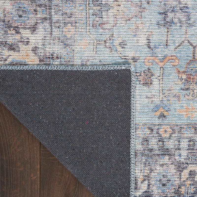 media image for Nicole Curtis Machine Washable Series Light Grey Blue Vintage Rug By Nicole Curtis Nsn 099446164704 2 263