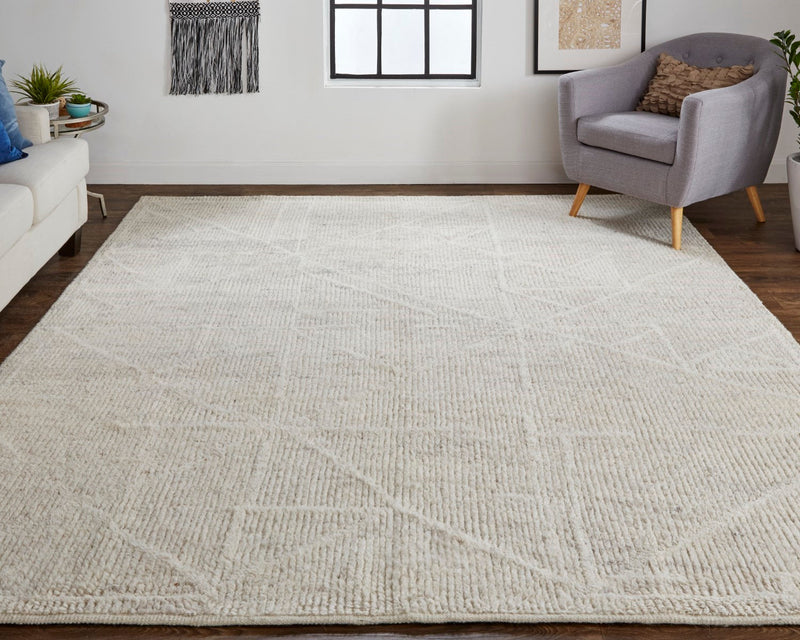 media image for Rheed Solid Color Ivory/Beige Rug 6 223