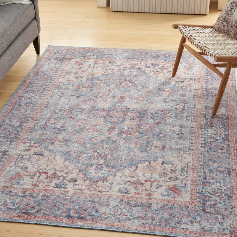 media image for Nicole Curtis Machine Washable Series Blue Multi Vintage Rug By Nicole Curtis Nsn 099446164667 6 290