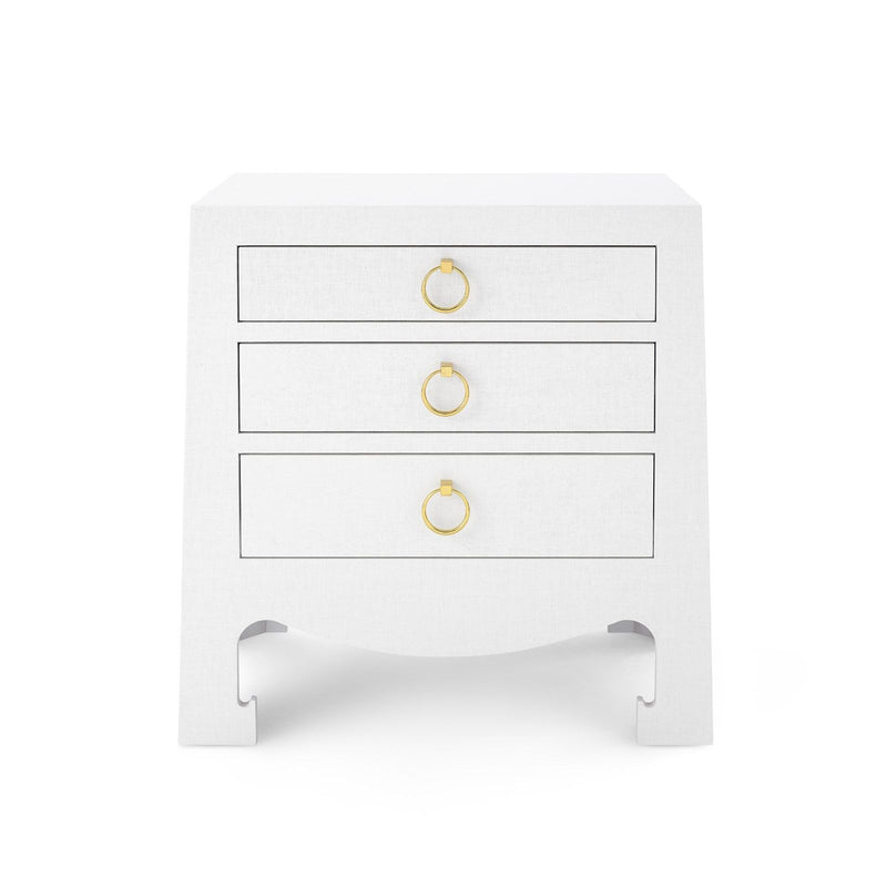 media image for Jacqui 3-Drawer Side Table in White Grasscloth 286