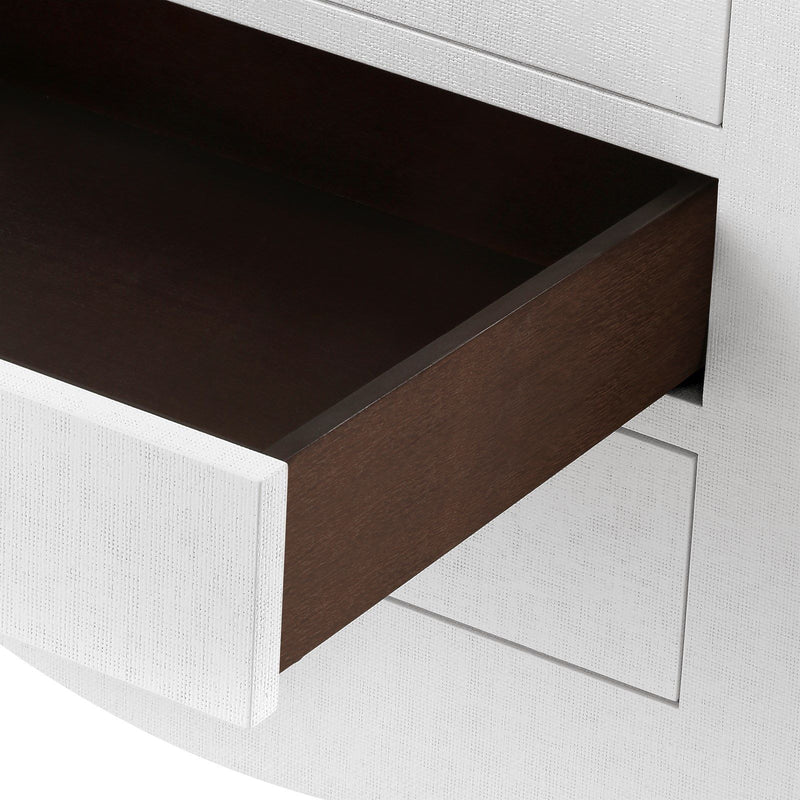 media image for Jacqui 3-Drawer Side Table in White Grasscloth 237