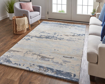 product image for Calista Hand-Tufted Abstract Ivory Sand/Ice Blue Rug 6 74