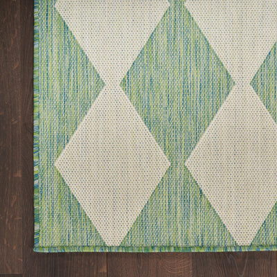product image for Positano Indoor Outdoor Blue Green Geometric Rug By Nourison Nsn 099446938350 3 62