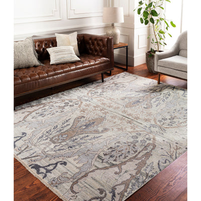 product image for Kushal Viscose Silver Gray Rug Roomscene Image 29