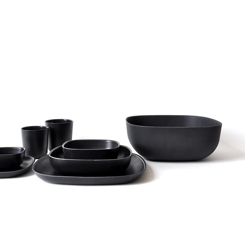 Pronto Bamboo Small Mixing Bowl and Colander Set in Various Colors - Black - EKOBO