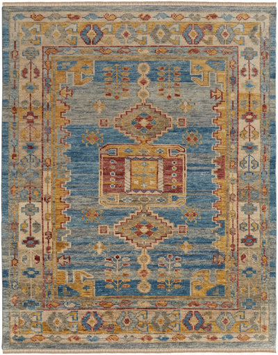 product image for foxboro traditional tribal hand knotted blue multi rug by bd fine filr6944blumlth00 1 29