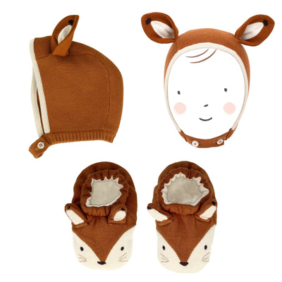 product image of fox bonnet booties set by meri meri mm 218557 1 544