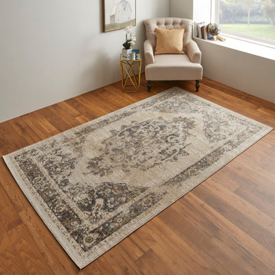 product image for wyllah traditional medallion ivory brown rug by bd fine cmar39klivybrnc16 7 98