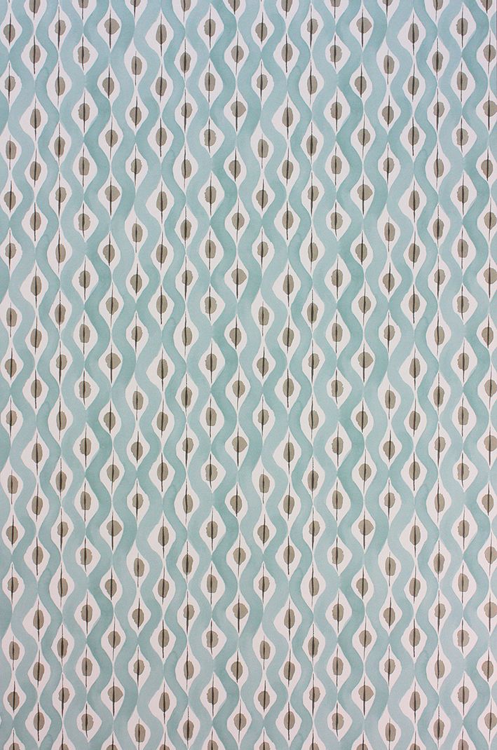 media image for Beau Rivage Wallpaper in turquoise from the Les Reves Collection by Nina Campbell 296