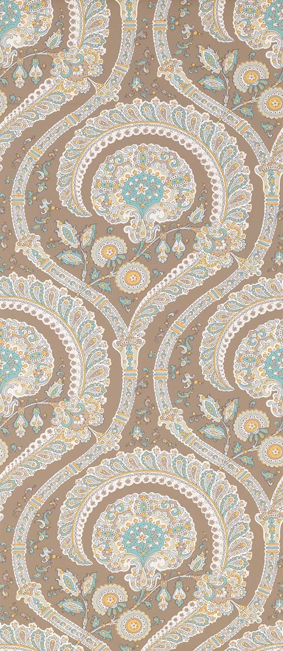 media image for Sample Les Indiennes Wallpaper in brown Color by Nina Campbell 273