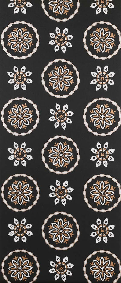 product image of Garance Wallpaper in black from the Les Indiennes Collection by Nina Campbell 518