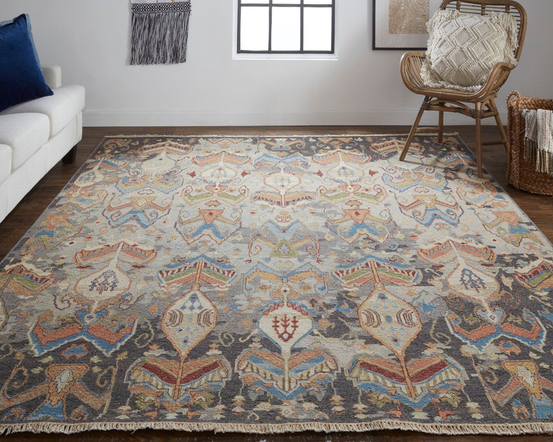 media image for pierson nomadic hand knotted charcoal multi rug by bd fine leyr0563chlmltj55 7 217
