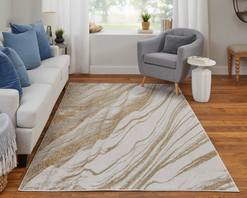 media image for Tripoli Abstract Ivory/Taupe/Gold Rug 8 265