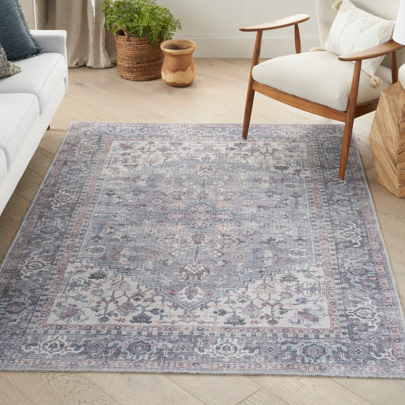 media image for Nicole Curtis Machine Washable Series Grey Vintage Rug By Nicole Curtis Nsn 099446164674 6 288