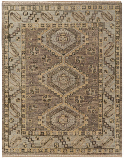 product image of foxboro traditional diamond hand knotted brown gray rug by bd fine filr6943brngryh00 1 54