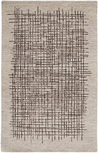 product image for Carrick Hand-Tufted Crosshatch Light Taupe/Brown Rug 1 10