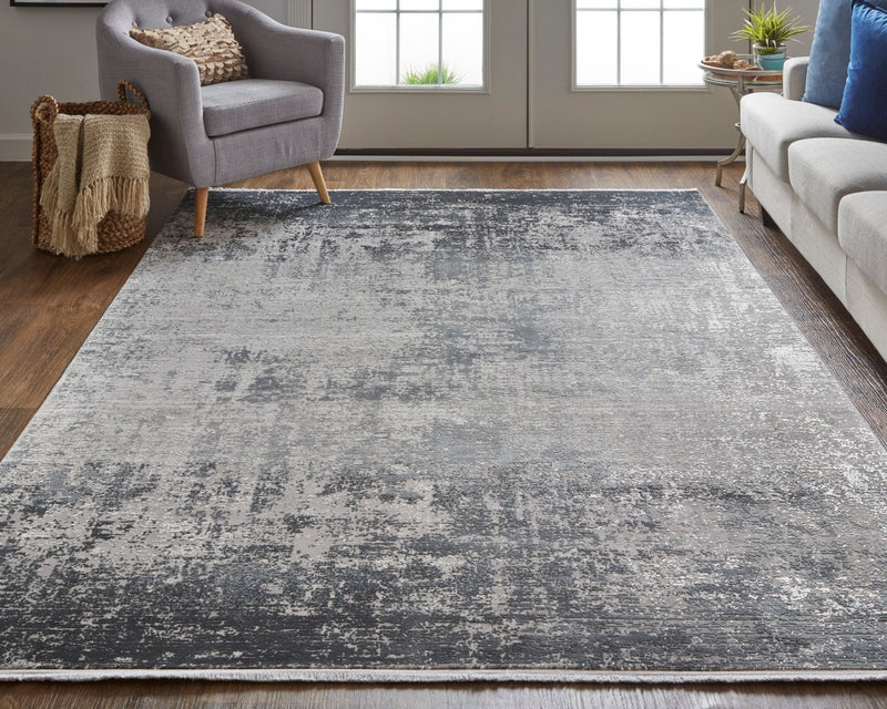 media image for Lindstra Abstract Silver Gray/Black Rug 6 261