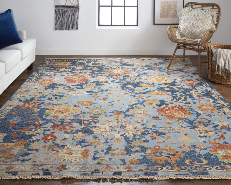 media image for pierson oushak wool rug hand knotted blue rug by bd fine leyr0587blu000j55 7 288