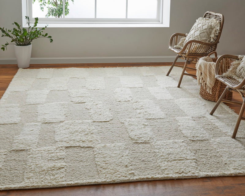 media image for saena checkered contemporary hand woven ivory beige rug by bd fine ashr8907ivybgep00 9 266