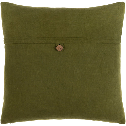 media image for Penelope Cotton Dark Green Pillow Flatshot Image 275