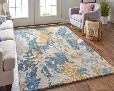 product image for Calista Hand-Tufted Abstract Opal Gray/Blue/Bronze Rug 6 24